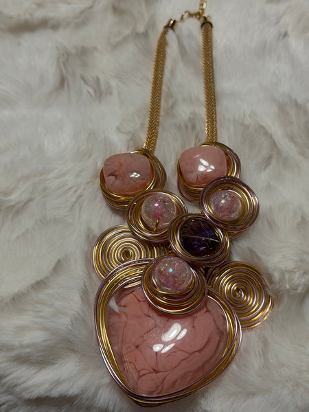 Pretty in Pink Statement Necklace