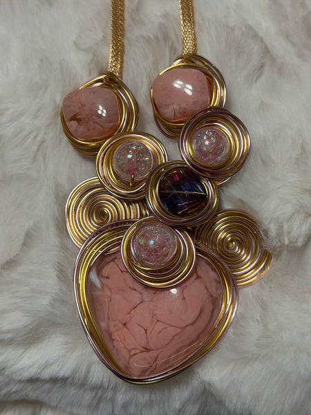 Pretty in Pink Statement Necklace